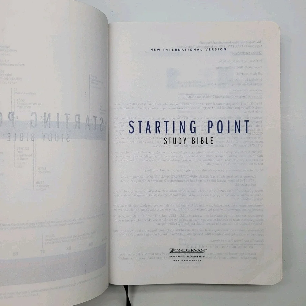 Holy‎ Bible NIV Bonded Leather Navy Blue Zondervan Turning Point Study Bible